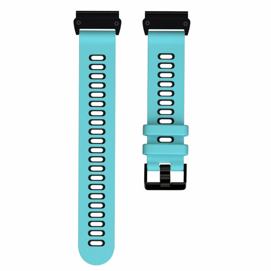 For Garmin Fenix 7X Two-color Silicone Quick Release Watch Band(Mint Green Black) by bashfashion
