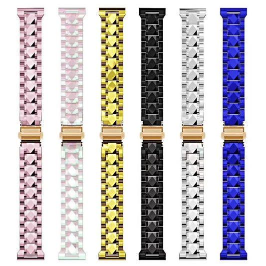 Electroplated Stainless Steel Strap For Apple Watch Series 9&8&7 41mm / SE 3&SE 2&6&SE&5&4 40mm / 3&2&1 38mm(Symphony) by bashfashion