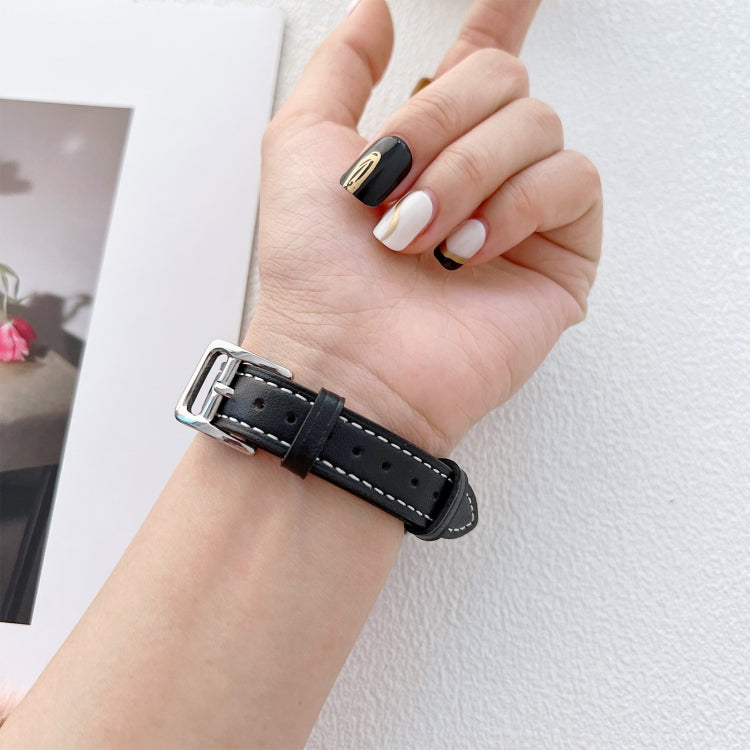 Leather Watch Band For Apple Watch Series 9&8&7 41mm / SE 3&SE 2&6&SE&5&4 40mm / 3&2&1 38mm(Blue) by bashfashion