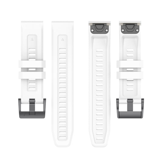 For Garmin Fenix 7S Quick Release Silicone Watch Band(White) by bashfashion