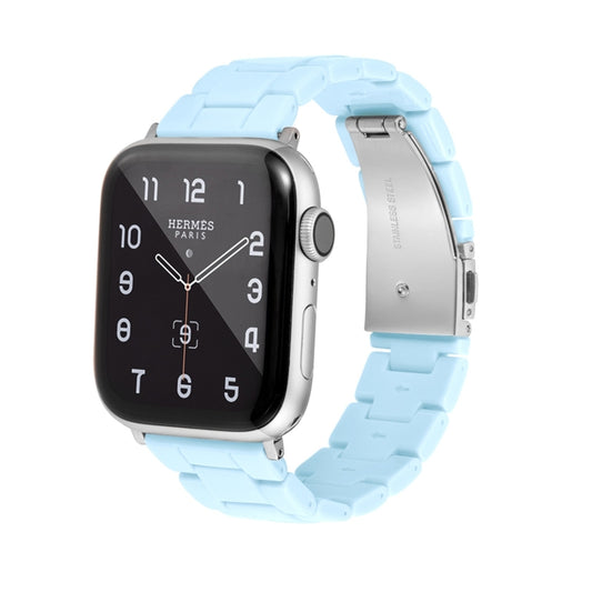 Candy Color Three-Bead Watch Band For Apple Watch Series 9&8&7 41mm / SE 3&SE 2&6&SE&5&4 40mm / 3&2&1 38mm(Light Blue) by bashfashion