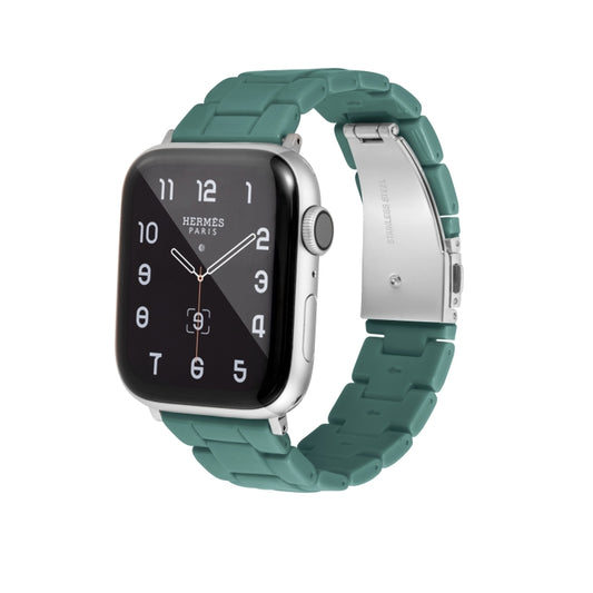 Candy Color Three-Bead Watch Band For Apple Watch Series 9&8&7 41mm / SE 3&SE 2&6&SE&5&4 40mm / 3&2&1 38mm(Pine Needle Green) by bashfashion