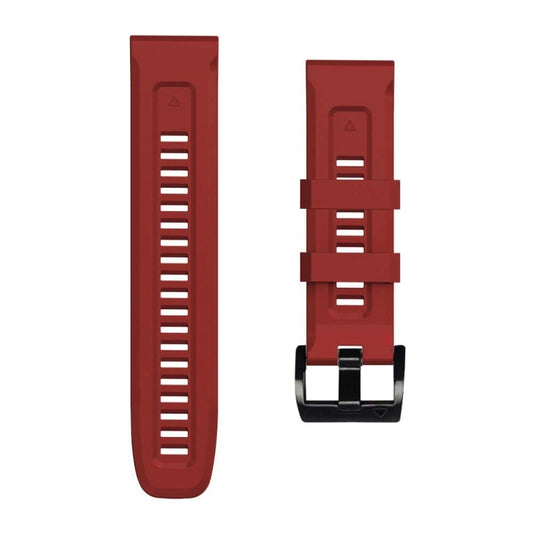 For Garmin Fenix 7 / 6 Pro / 5 Plus 22mm Black Buckle Silicone Watch Band(Dark Red) by bashfashion