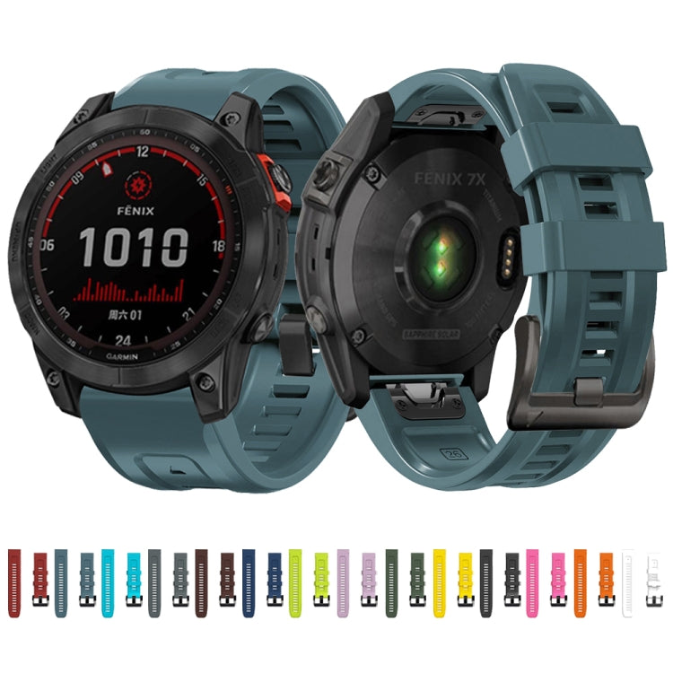 For Garmin Fenix 7 / 6 Pro / 5 Plus 22mm Black Buckle Silicone Watch Band(Dark Red) by bashfashion