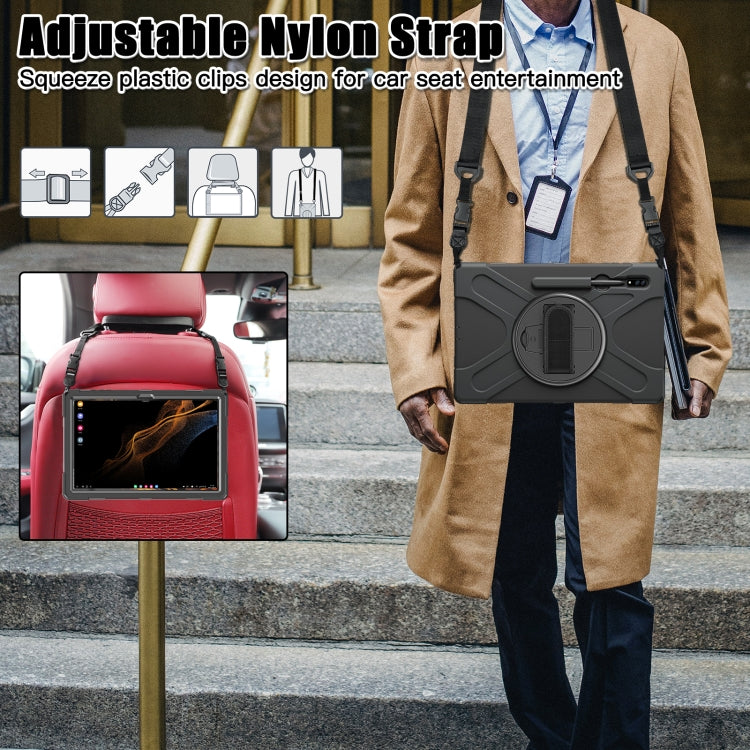 For Samsung Galaxy Tab S8 Ultra X900 Silicone + PC Tablet Protective Case(Black) by bashfashion