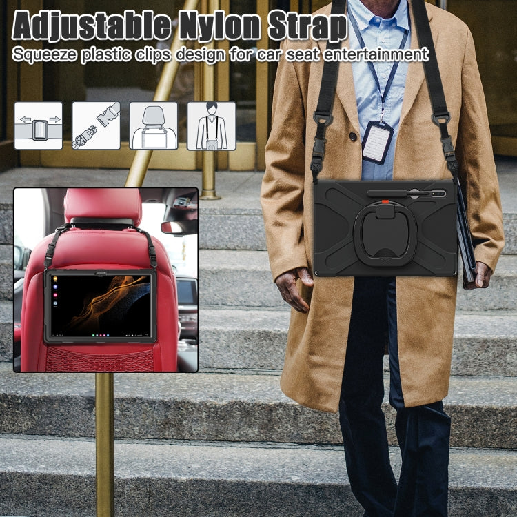 For Samsung Galaxy Tab S8 Ultra X900 Silicone + PC Tablet Protective Case(Black) by bashfashion