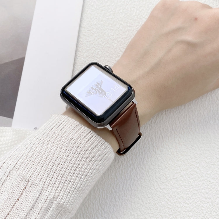 Glossy Leather Watch Band For Apple Watch Ultra 49mm&Watch Ultra 2 49mm / Series 9&8&7 45mm / SE 3&SE 2&6&SE&5&4 44mm / 3&2&1 42mm(Blue) by bashfashion