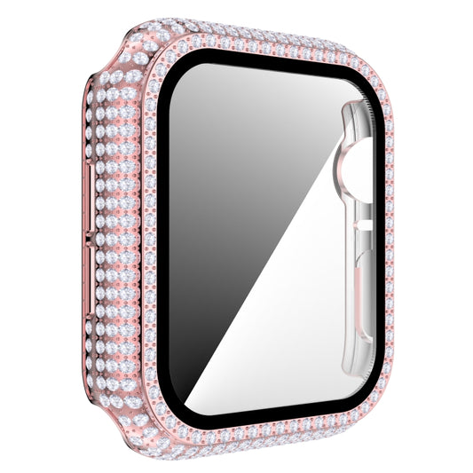 Diamond PC + Tempered Glass Watch Case For Apple Watch Series 6&SE&5&4 40mm(Pink) by bashfashion