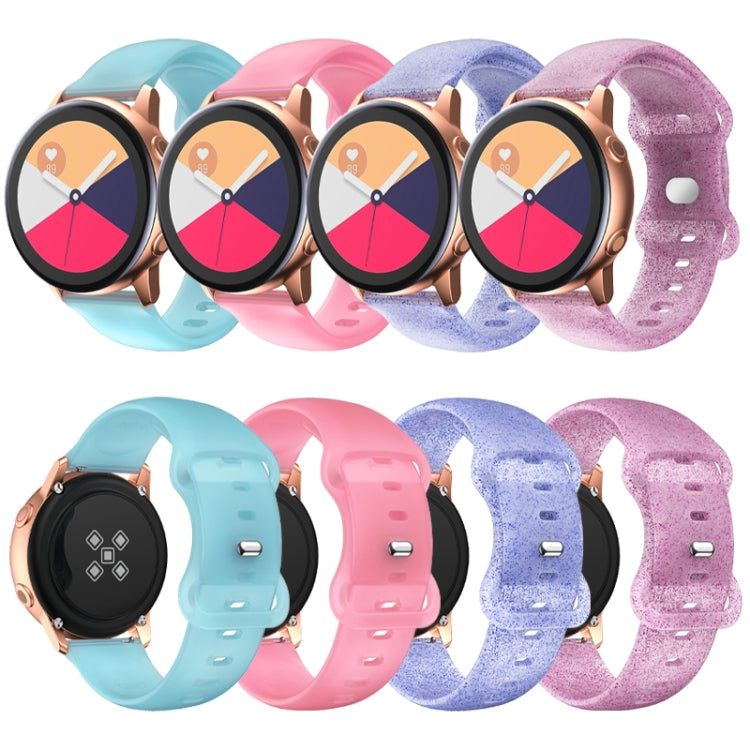 For Samsung Galaxy Watch Active Butterfly Buckle Silicone Watch Band(Pink Glitter) by bashfashion