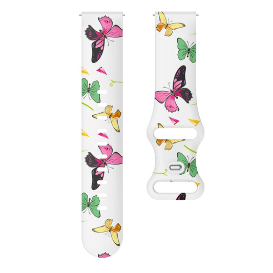For Samsung Galaxy Watch Active Printing Butterfly Buckle Silicone Watch Band(Colorful Butterflies) by bashfashion