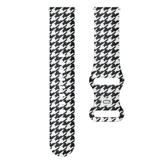 For Samsung Galaxy Watch Active Printing Butterfly Buckle Silicone Watch Band(Houndstooth) by bashfashion