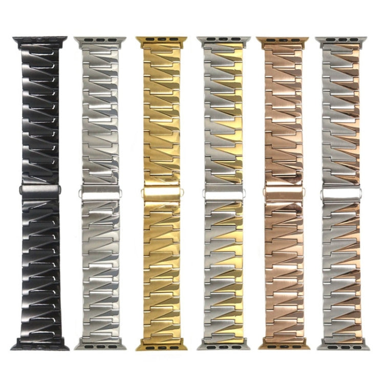 Aluminum Alloy Gear Matte Watch Band For Apple Watch Series 9&8&7 41mm / SE 3&SE 2&6&SE&5&4 40mm / 3&2&1 38mm(Silver Rose Gold) by bashfashion