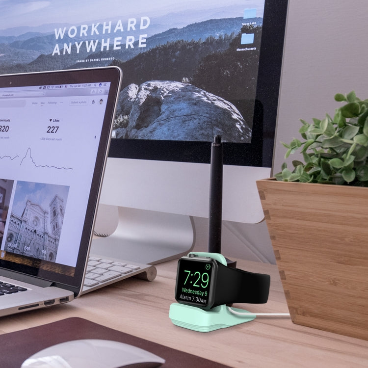 Silicone Charging Holder for Apple Watch(Mint Green) by bashfashion