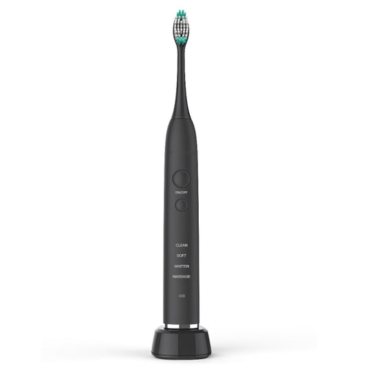USB Charging Adults Electric Sonic Toothbrush with 8 Brush Heads(Black) by bashfashion