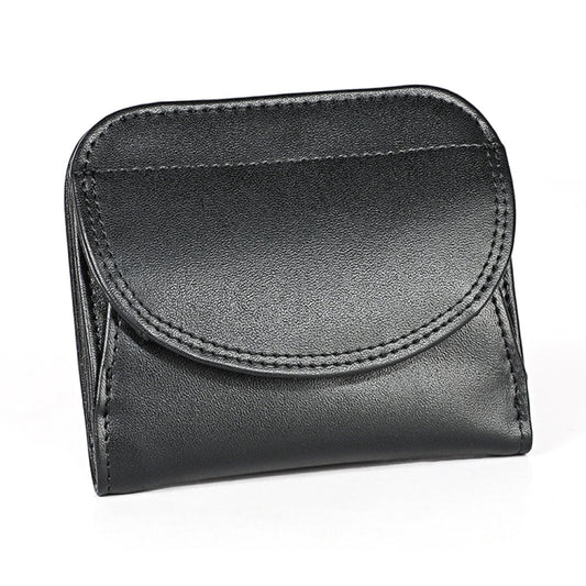 3537 Folding Short RFID Anti-Theft Genuine Leather Coin Purse for Ladies(Black) by bashfashion