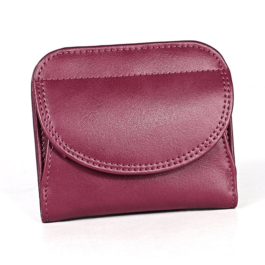 3537 Folding Short RFID Anti-Theft Genuine Leather Coin Purse for Ladies(Purple) by bashfashion