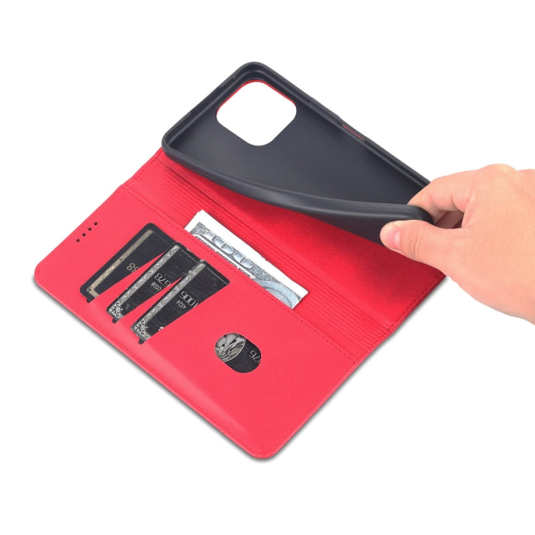 For Honor X8 / X30i AZNS Magnetic Calf Texture Flip Leather Phone Case(Red) by AZNS