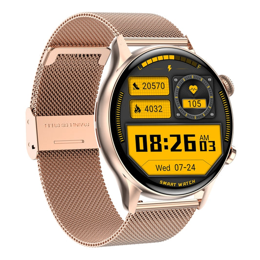HK8Pro 1.36 inch AMOLED Screen Steel Strap Smart Watch, Support NFC Function / Blood Oxygen Monitoring(Gold) by bashfashion