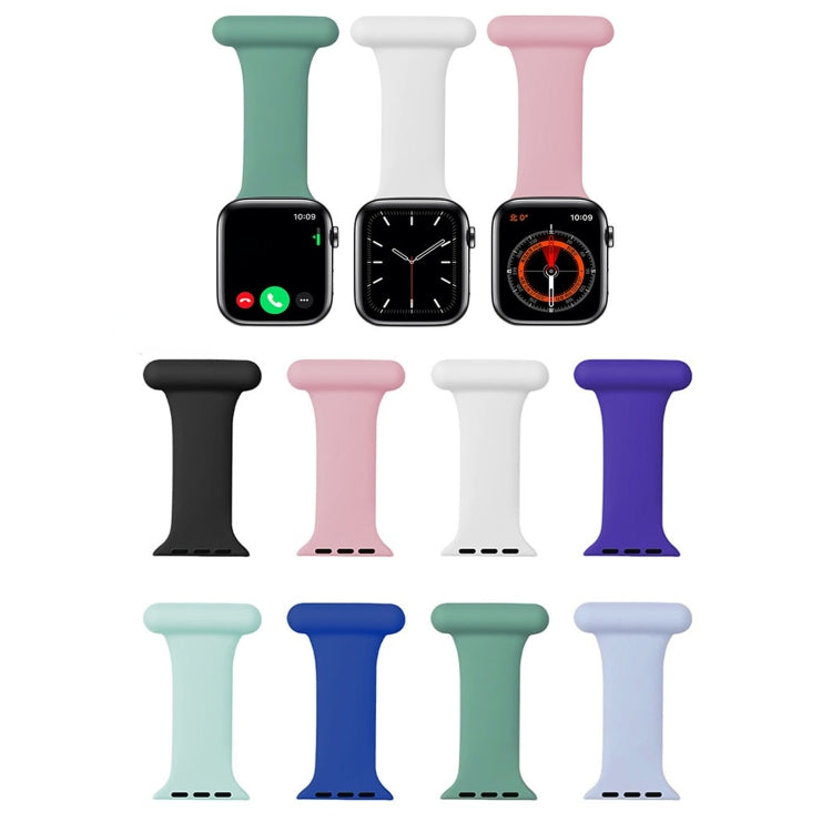 Silicone Nurse Watch Band For Apple Watch Series 9&8&7 41mm / SE 3&SE 2&6&SE&5&4 40mm / 3&2&1 38mm(Black) by bashfashion