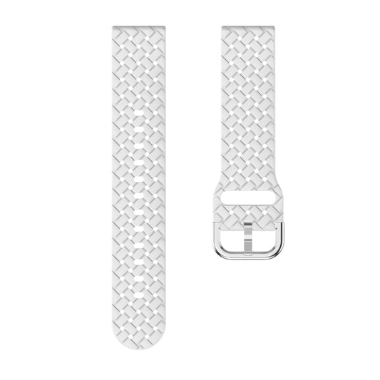 For Samsung Galaxy Watch4 40/44mm Weave Texture Silicone Watch Band(White) by bashfashion