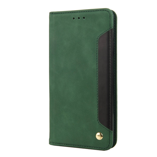 For Motorola Moto G52 Skin Feel Splicing Leather Phone Case(Green) by bashfashion