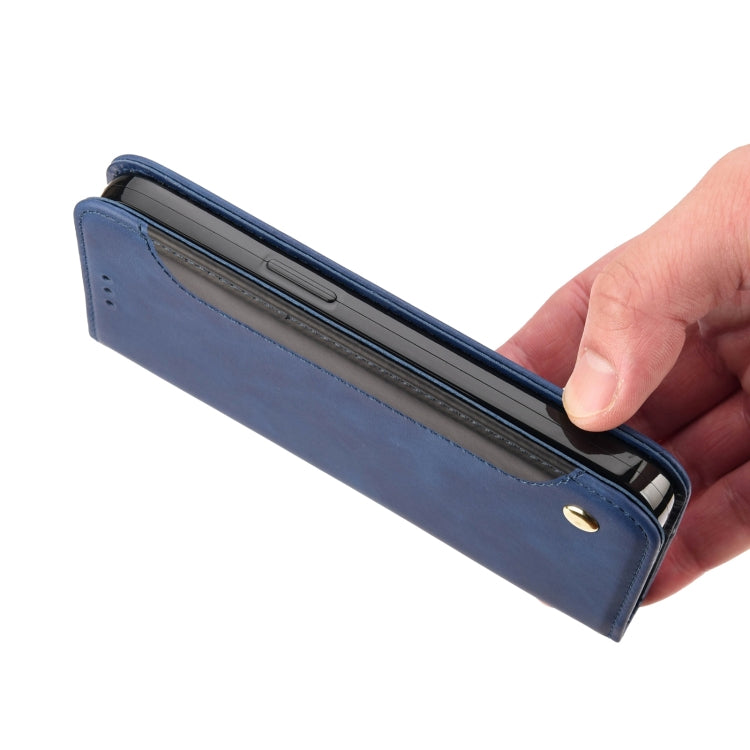 For Motorola Moto G52 Skin Feel Splicing Leather Phone Case(Blue) by bashfashion