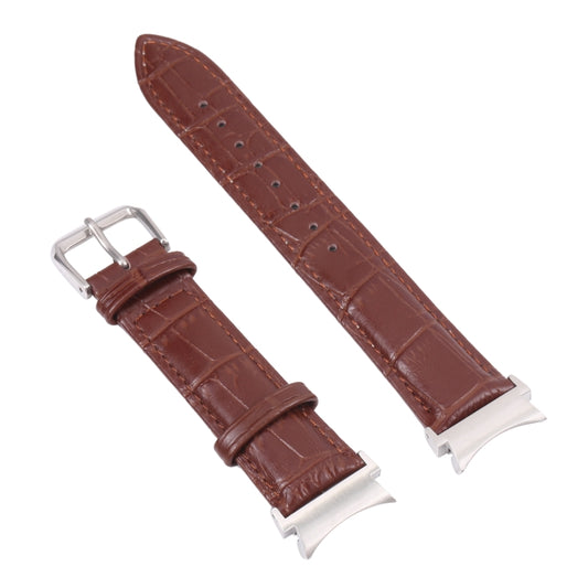 For Samsung Galaxy Watch4 40mm/44mm Slub Texture Leather Watch Band(Brown) by bashfashion