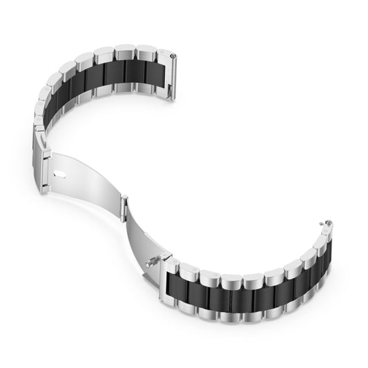 For Huawei GT 3 Pro 46mm Three-bead Metal Steel Watch Band(Silver Black) by bashfashion