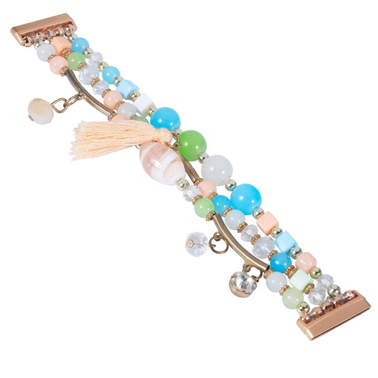 For Fitbit Versa 3 / Sense Round Bead Chain Watch Band(Pink) by bashfashion