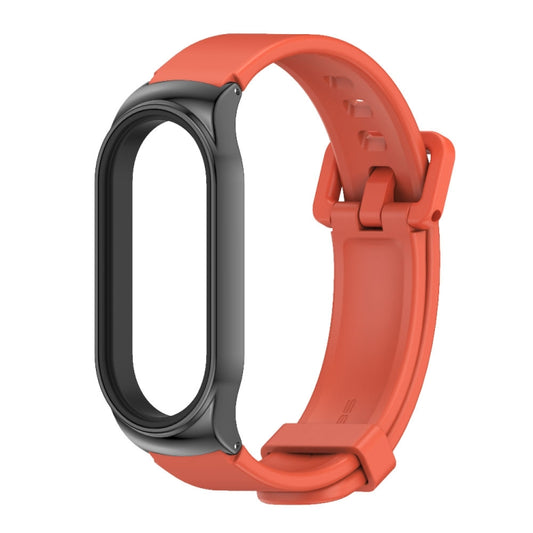 For Xiaomi Mi Band 7 / 7 NFC MIJOBS CS Metal Case + Silicone Watch Band(Orange Black) by MIJOBS