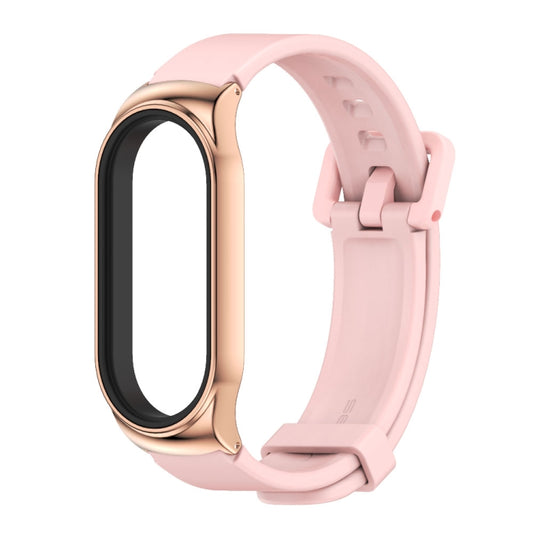 For Xiaomi Mi Band 7 / 7 NFC MIJOBS CS Metal Case + Silicone Watch Band(Pink Rose Gold) by MIJOBS