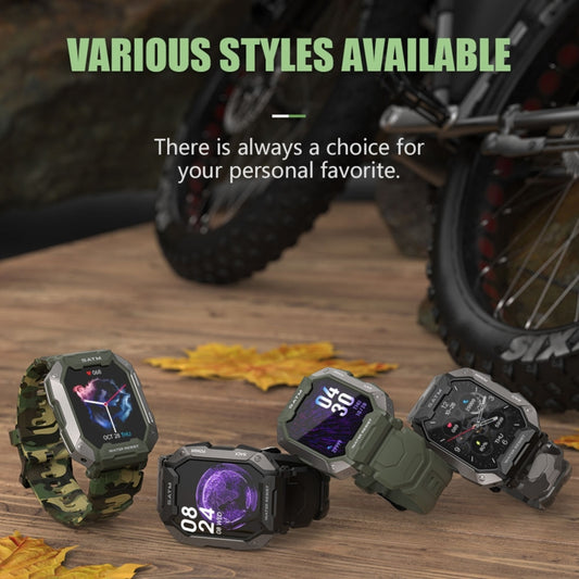 C20 1.71 inch TFT HD Screen Smart Watch, Support Heart Rate Monitoring/Blood Oxygen Monitoring(Green Camouflage) by bashfashion