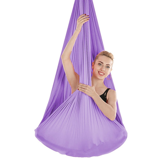 Indoor Anti-gravity Yoga Knot-free Aerial Yoga Hammock with Buckle / Extension Strap, Size: 400x280cm(Light Purple) by bashfashion