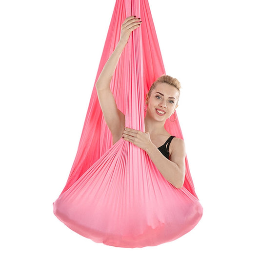 Indoor Anti-gravity Yoga Knot-free Aerial Yoga Hammock with Buckle / Extension Strap, Size: 400x280cm(Pink) by bashfashion