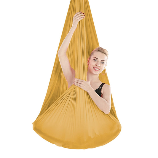Indoor Anti-gravity Yoga Knot-free Aerial Yoga Hammock with Buckle / Extension Strap, Size: 400x280cm(Gold) by bashfashion