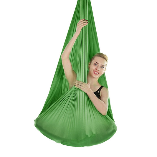 Indoor Anti-gravity Yoga Knot-free Aerial Yoga Hammock with Buckle / Extension Strap, Size: 400x280cm(Green) by bashfashion