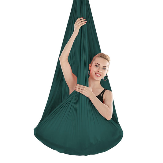 Indoor Anti-gravity Yoga Knot-free Aerial Yoga Hammock with Buckle / Extension Strap, Size: 400x280cm(Dark Green) by bashfashion