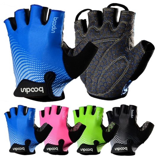 BOODUN 1096 Non-slip Wear-resistant Breathable Fitness Sports Silicone Gloves, Size:S(Blue) by BOODUN