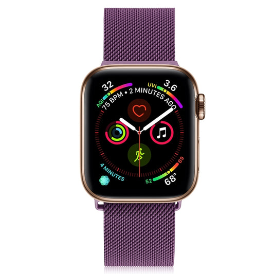 Milanese Stainless Steel Watch Band For Apple Watch Ultra 49mm&Watch Ultra 2 49mm / Series 9&8&7 45mm / SE 3&SE 2&6&SE&5&4 44mm / 3&2&1 42mm(Purple) by bashfashion