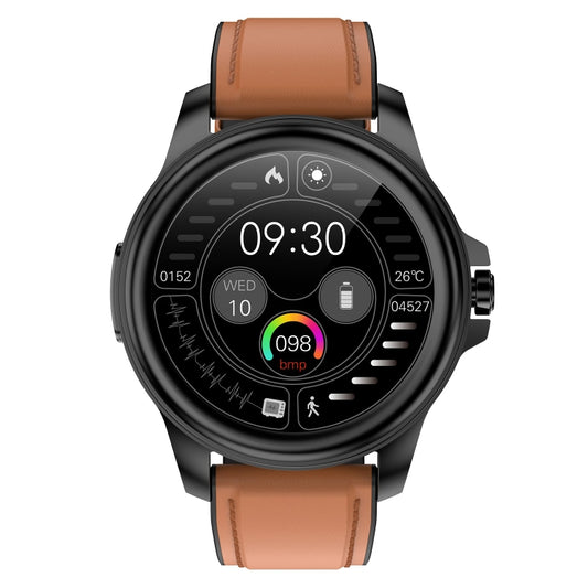 E89 1.32 Inch Screen Leather Strap Smart Health Watch Supports ECG Function, AI Medical Diagnosis, Body Temperature Monitoring(Brown) by bashfashion