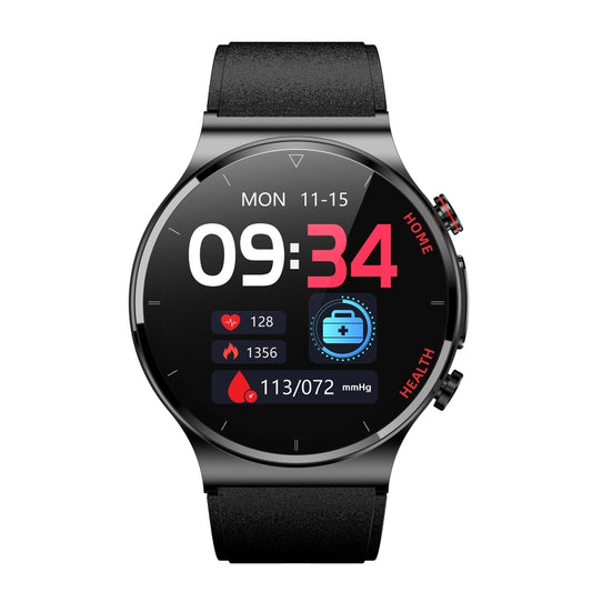 E300 1.32 Inch Screen TPU Watch Strap Smart Health Watch Supports Body Temperature Monitoring, ECG monitoring blood pressure(Black) by bashfashion