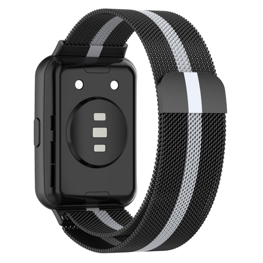 For Huawei Watch Fit 2 Milan Magnetic Stainless Steel Watch Band(Black Grey) by bashfashion