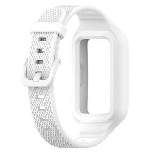 For Huawei Band 10 / 9 / 8 / 7 / 6 Universal Integrated Silicone Watch Band(White) by bashfashion