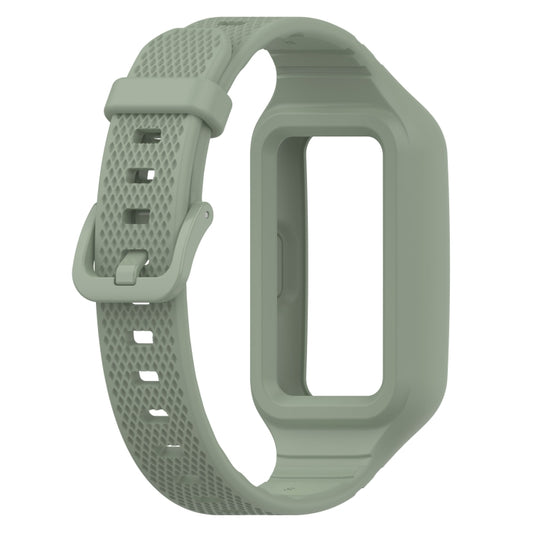 For Huawei Band 10 / 9 / 8 / 7 / 6 Universal Integrated Silicone Watch Band(Light Green) by bashfashion