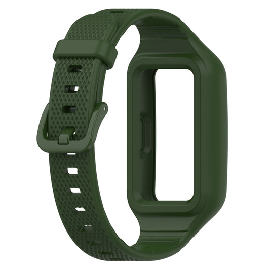 For Huawei Band 10 / 9 / 8 / 7 / 6 Universal Integrated Silicone Watch Band(Army Green) by bashfashion