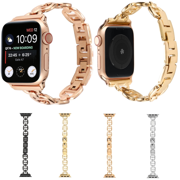 Steel Watch Band For Apple Watch Ultra 49mm&Watch Ultra 2 49mm / Series 9&8&7 45mm / SE 3&SE 2&6&SE&5&4 44mm / 3&2&1 42mm(Rose Gold) by bashfashion