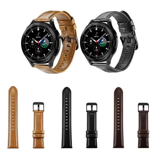 DUX DUCIS 22mm Genuine Leather Watch Band For Samsung Galaxy/Huawei/Honor/Xiaomi Watch(Coffee) by DUX DUCIS