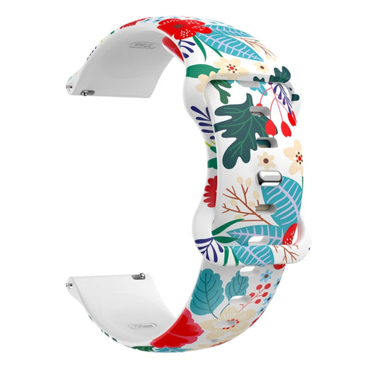 For Fitbit Versa Printing Butterfly Buckle Silicone Watch Band(Flowers) by bashfashion