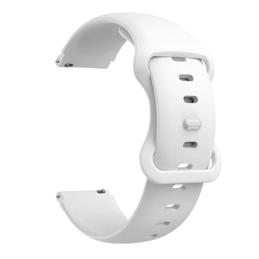 For Xiaomi Mi Watch 18mm Butterfly Buckle Silicone Watch Band(White) by bashfashion