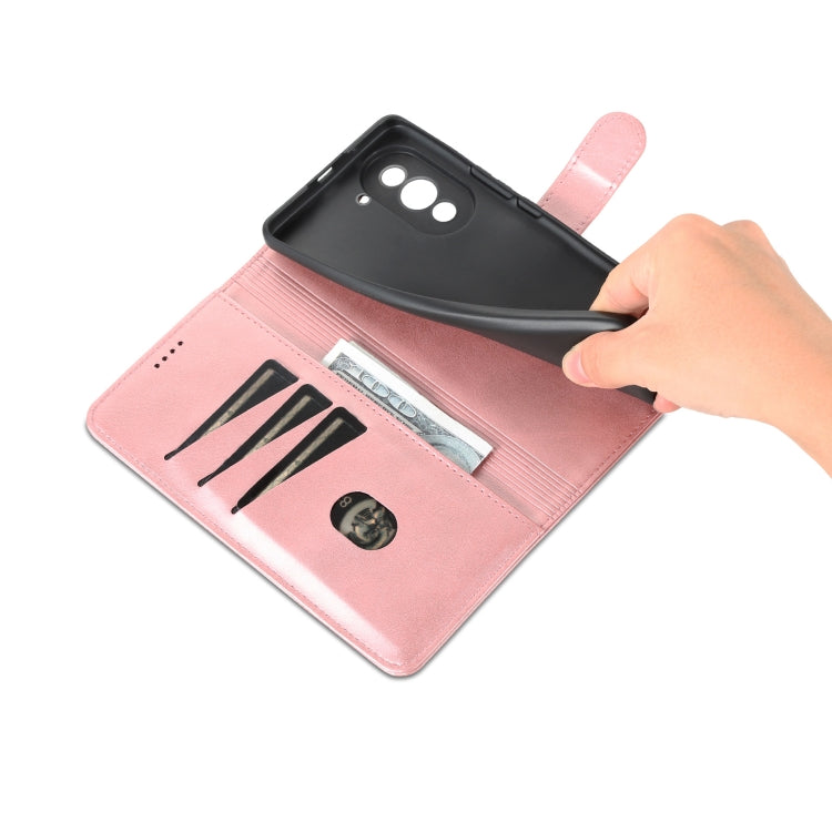 For Huawei nova 10 Pro AZNS Skin Feel Calf Texture Flip Leather Phone Case(Rose Gold) by AZNS